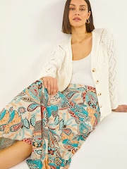 Roman Blue Paisley Print Midi Skirt - Image 2 of 5