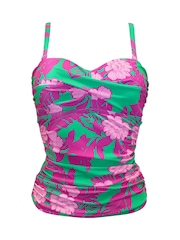 Verde/rosa - Tankini sin aros y sin tirantes Santa Monica de Pour Moi - Imagen 3 de 4