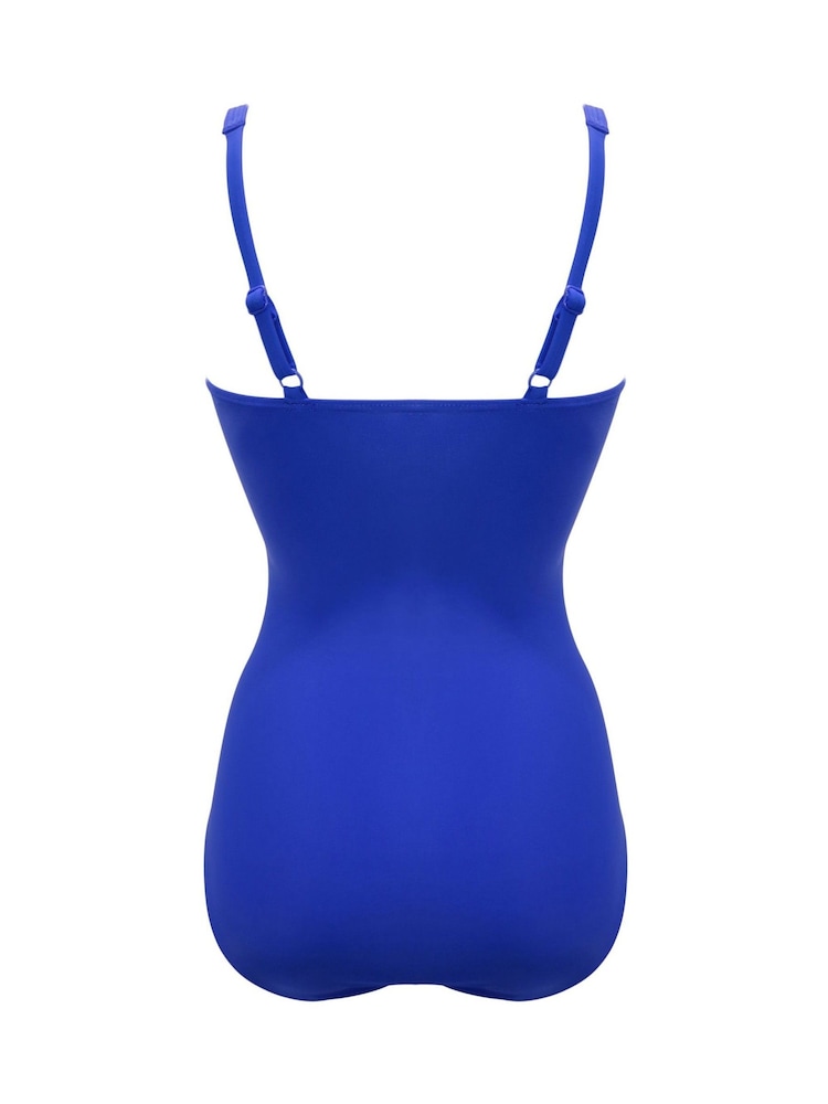 Pour Moi Ultramarine Tall Santa Barbara Ruched Tummy Control Swimsuit - Image 4 of 4 Pour Moi Ultramarine Tall Santa Barbara Ruched Tummy Control Swimsuit - Image 4 of 4