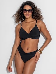 Pour Moi Black Non Padded Tulum Luxe Matte Bikini Top - Image 1 of 4