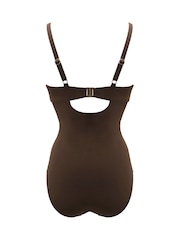 Pour Moi Brown Tulum Luxe Matte Padded Underwired Swimsuit - Image 5 of 5