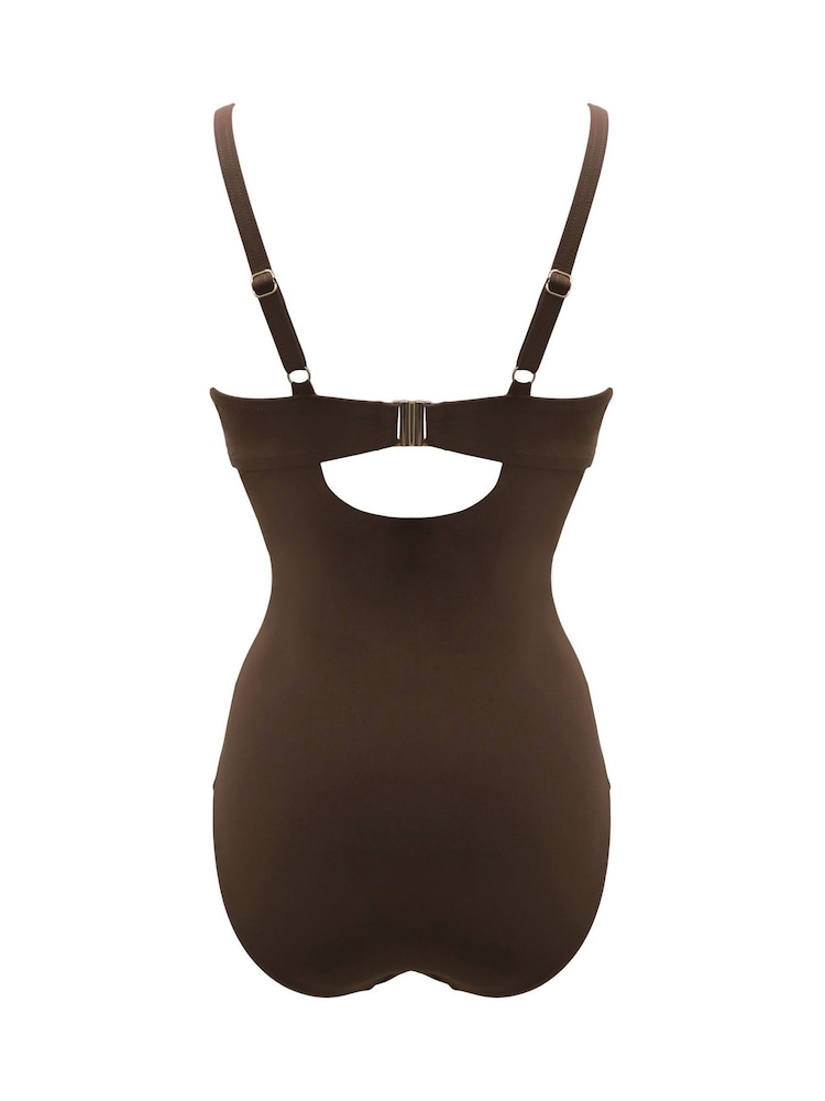 Pour Moi Brown Tulum Luxe Matte Padded Underwired Swimsuit - Image 5 of 5 Pour Moi Brown Tulum Luxe Matte Padded Underwired Swimsuit - Image 5 of 5