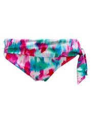 Pour Moi Pink/Green/Blue Roll Top Malibu Bikini Bottoms - Image 3 of 4