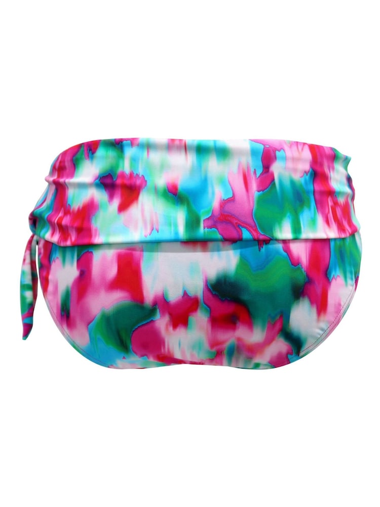 Pour Moi Pink/Green/Blue Roll Top Malibu Bikini Bottoms - Image 4 of 4