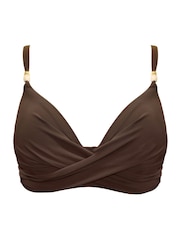 Pour Moi Brown Non Padded Tulum Luxe Matte Bikini Top - Image 3 of 4