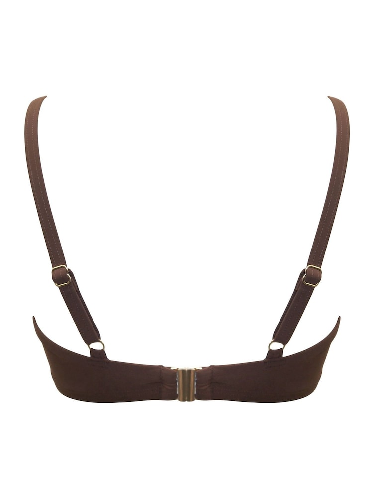 Pour Moi Brown Non Padded Tulum Luxe Matte Bikini Top - Image 4 of 4 Pour Moi Brown Non Padded Tulum Luxe Matte Bikini Top - Image 4 of 4
