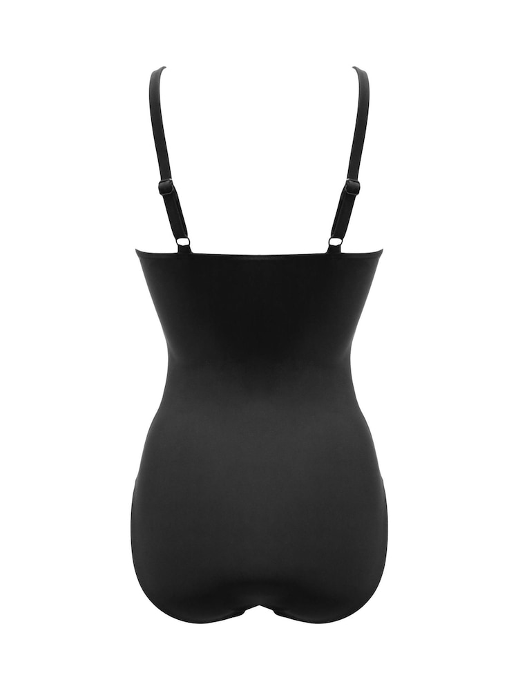 Pour Moi Black Brighton V-Neck Tummy Control Swimsuit - Image 4 of 4