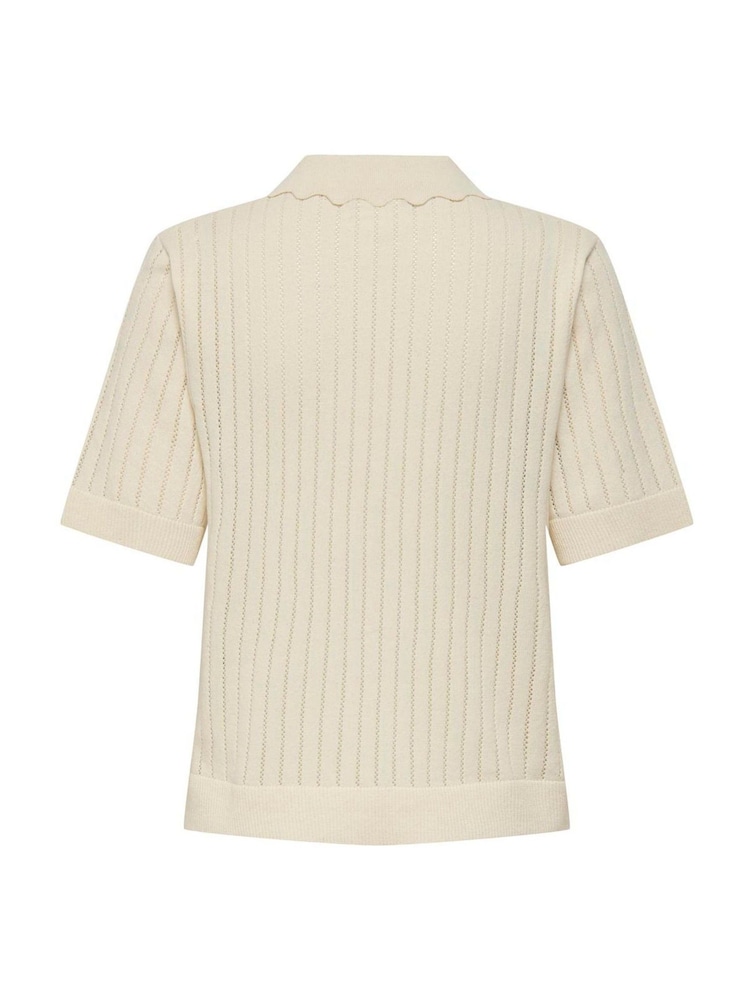 ONLY Cream Short Sleeve Button Through Knitted Polo Top - Image 7 of 7 ONLY Cream Short Sleeve Button Through Knitted Polo Top - Image 7 of 7
