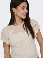 ONLY Short Sleeved Crochet Tshirt - Bild 2 von 2