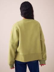 Little Bird by Jools Oliver Green Rainbow Floral Applique Boxy Sweat Top - Image 5 of 6