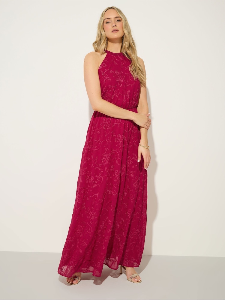 Long Tall Sally Red Embellished Halterneck Maxi Dress - Image 2 of 6