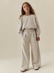 Grey Marl Off Shoulder Sweatshirt and Joggers Set (3-16yrs) - Image 1 of 5
