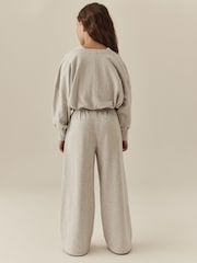 Grey Marl Off Shoulder Sweatshirt and Joggers Set (3-16yrs) - Image 3 of 5