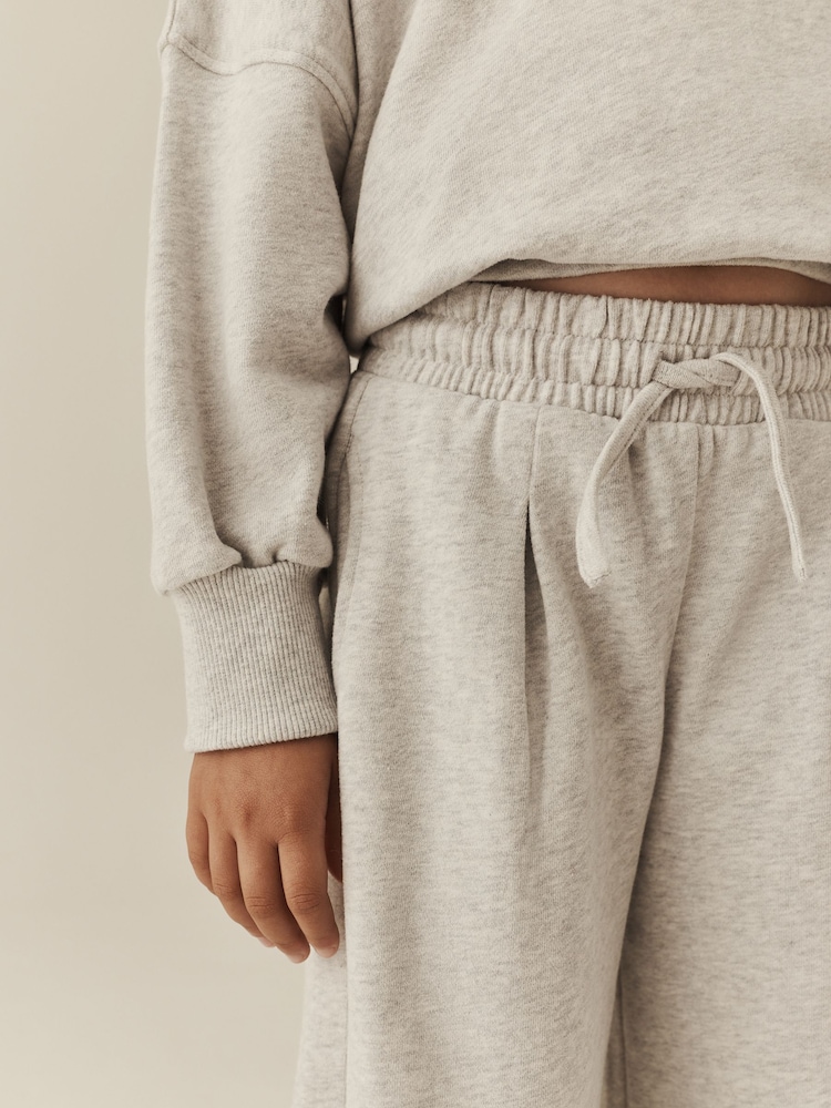 Grey Marl Off Shoulder Sweatshirt and Joggers Set (3-16yrs) - Image 5 of 5 Grey Marl Off Shoulder Sweatshirt and Joggers Set (3-16yrs) - Image 5 of 5