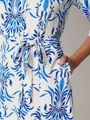 M&Co Blue Floral Tile Print Tunic Shirt - Image 4 of 5