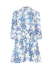 M&Co Blue Floral Tile Print Tunic Shirt - Image 5 of 5