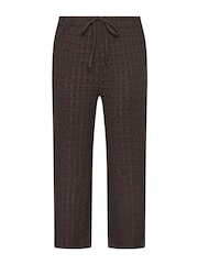 Yours Curve Brown Wide Leg Bubble Textured Wide Leg Trousers - Image 5 of 5