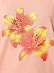 Yours Curve Orange Flower Graphic T-Shirt - Image 4 of 5