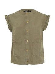 Yours Curve Green Crochet Edge Waistcoat - Image 5 of 5