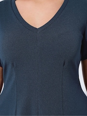 Yours Curve Blue Limited V-Neck Corset Shaping Top - Image 4 of 5