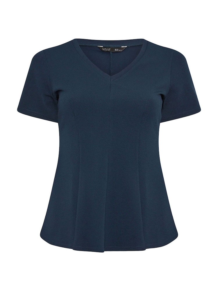 Yours Curve Blue Limited V-Neck Corset Shaping Top - Image 5 of 5 Yours Curve Blue Limited V-Neck Corset Shaping Top - Image 5 of 5