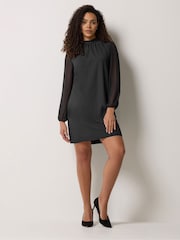 Черный - Платье-туника с поясом M&Co - Изображение 1 5