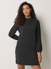 Черный - Платье-туника с поясом M&Co - Изображение 2 5