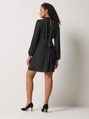 Черный - Платье-туника с поясом M&Co - Изображение 3 5