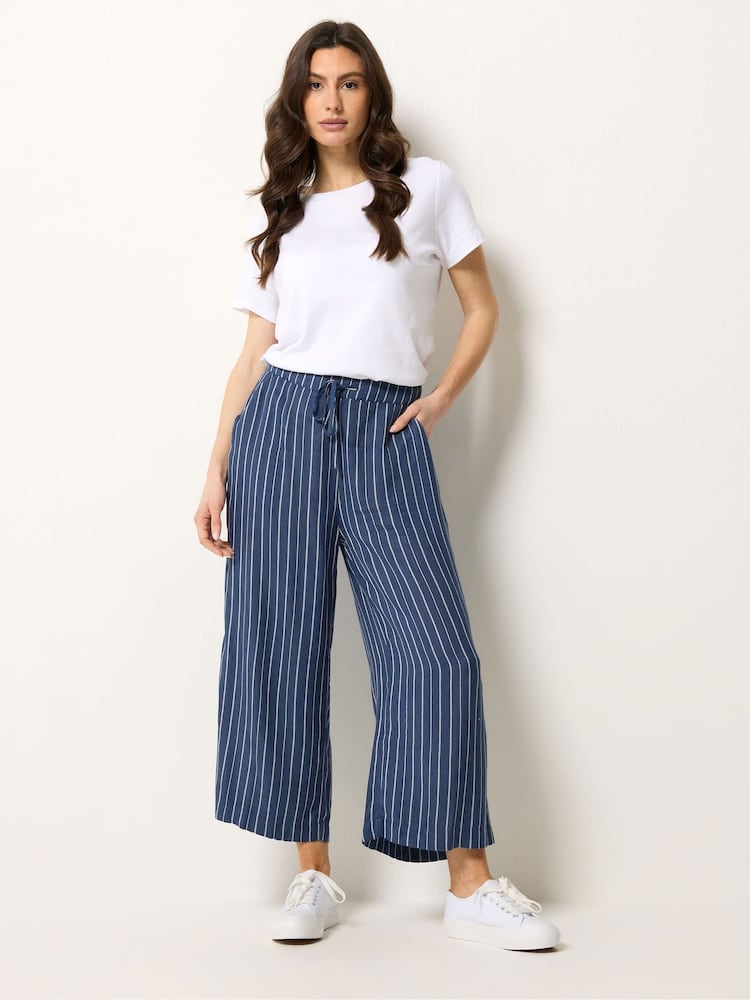 M&Co Blue Dobby Stripe Culottes - Image 2 of 5