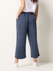 M&Co Blue Dobby Stripe Culottes - Image 3 of 5