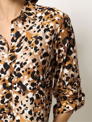 M&Co Brown Animal Print Shirt - Image 4 of 5