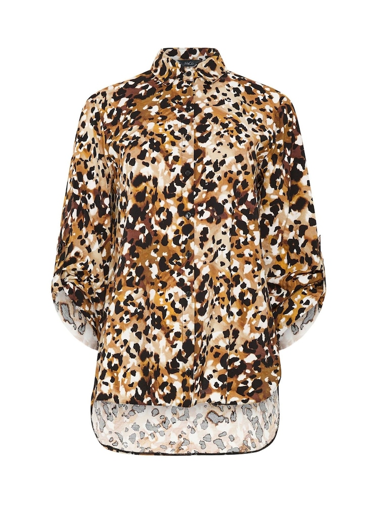 M&Co Brown Animal Print Shirt - Image 5 of 5 M&Co Brown Animal Print Shirt - Image 5 of 5