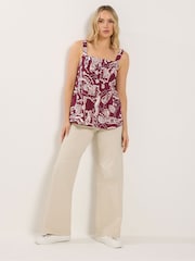 Long Tall Sally Red Linen Blend Pleated Vest - Image 2 of 6