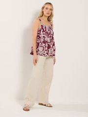 Long Tall Sally Red Linen Blend Pleated Vest - Image 3 of 6