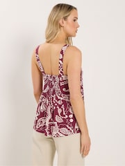 Long Tall Sally Red Linen Blend Pleated Vest - Image 4 of 6