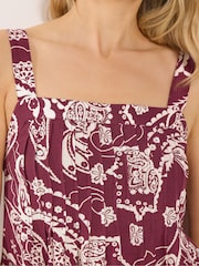 Long Tall Sally Red Linen Blend Pleated Vest - Image 5 of 6