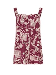 Long Tall Sally Red Linen Blend Pleated Vest - Image 6 of 6