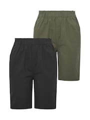 Yours Curve Black Cool Cotton Shorts 2 Pack - Image 6 of 8