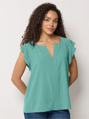 M&Co Green Frill Sleeve Blouse - Image 1 of 5