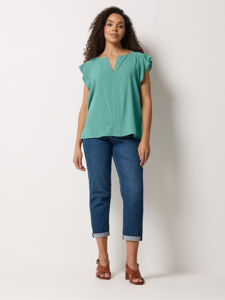 M&Co Green Frill Sleeve Blouse - Image 2 of 5