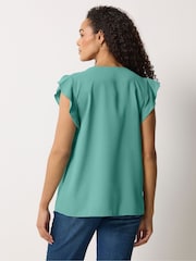 M&Co Green Frill Sleeve Blouse - Image 3 of 5