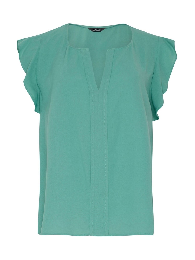 M&Co Green Frill Sleeve Blouse - Image 5 of 5
