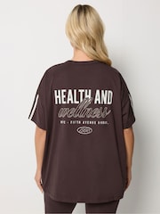 Yours Curve Brown Health Wellness Active T-Shirt - Image 3 of 7