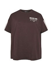 Yours Curve Brown Health Wellness Active T-Shirt - Image 6 of 7