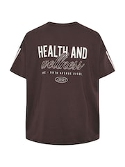 Yours Curve Brown Health Wellness Active T-Shirt - Image 7 of 7