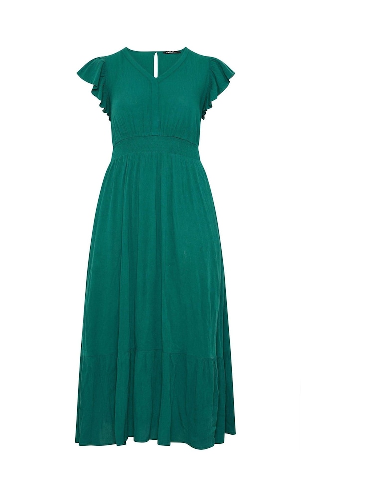 Yours Curve Green Crochet V-Neck Maxi Dress - Image 5 of 5