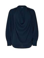 M&Co Blue Drape Front Blouse - Image 5 of 5