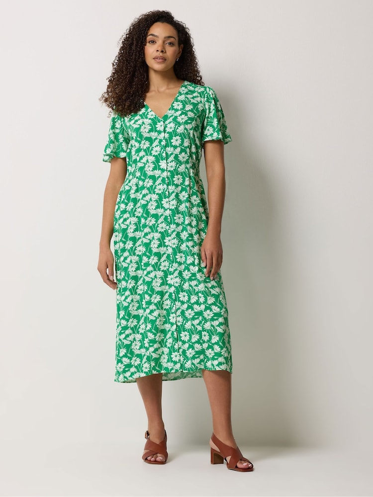M&Co Green Midi Tea Dress - Image 1 of 5