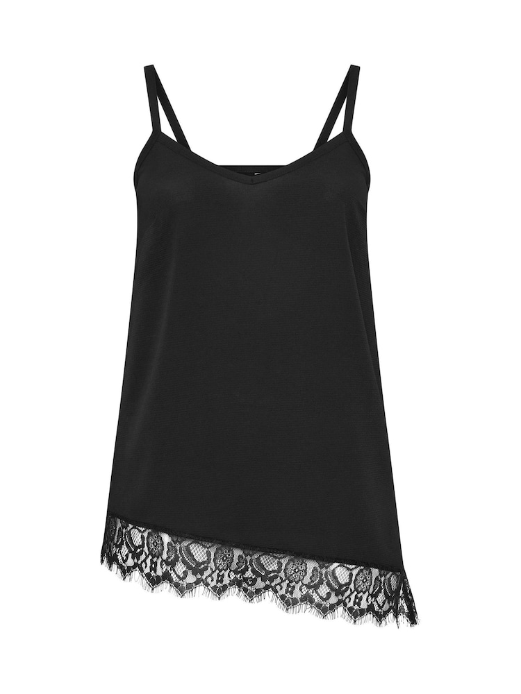 Yours Curve Black Limited Asymmetrical Lace Hem Vest - Image 5 of 5 Yours Curve Black Limited Asymmetrical Lace Hem Vest - Image 5 of 5