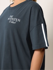 Yours Curve Blue Motivation Club Active T-Shirt - Image 4 of 7